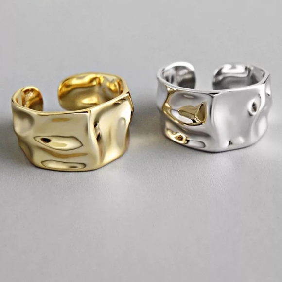 Fashion Jewelry Jewelry - Silver Nugget Glossy Finish Ring